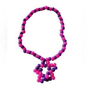 Pink & purple Kandi star necklace